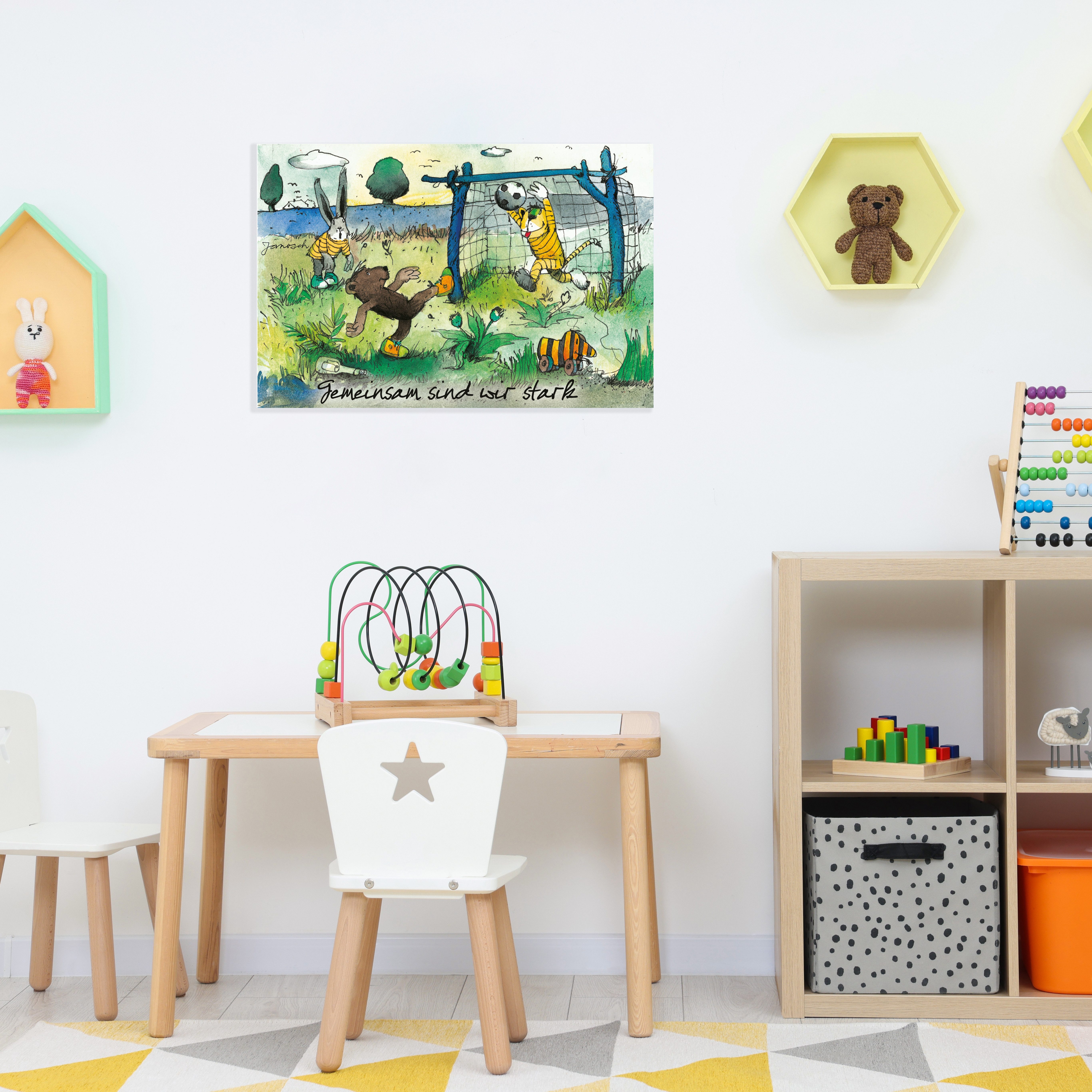 LuckyLinde Wanddekoobjekt Der kleine Tiger und der kleine Bär - Stark (1 St), Exklusive JANOSCH Kindermotive, Stahlschild