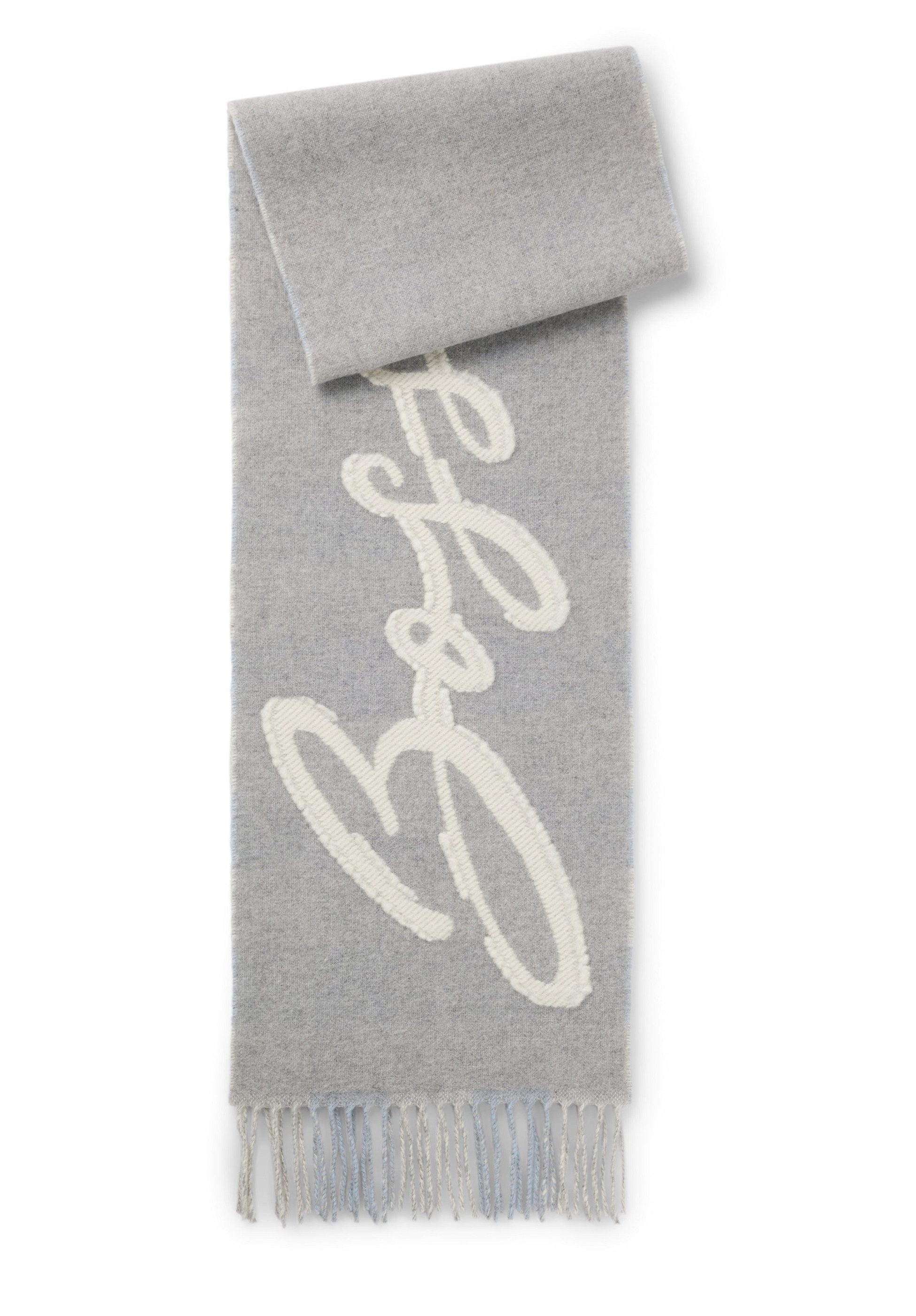 Schal aus Woll-Mix mit Karo-Muster und Logo