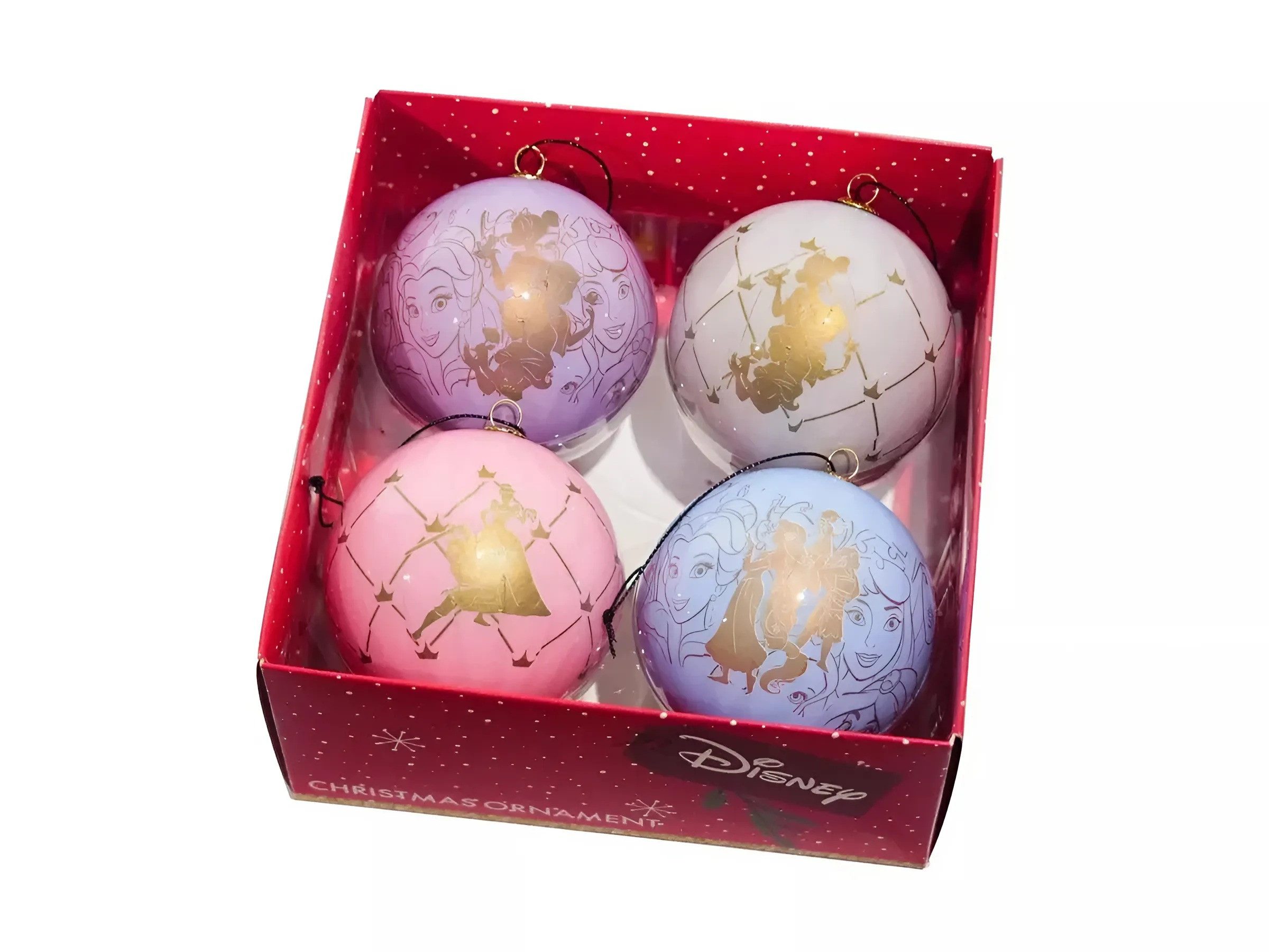 Disney Weihnachtsbaumkugel Disney Новорічні кулі Print Weihnachten Belle Cinderella Frozen (4 St)