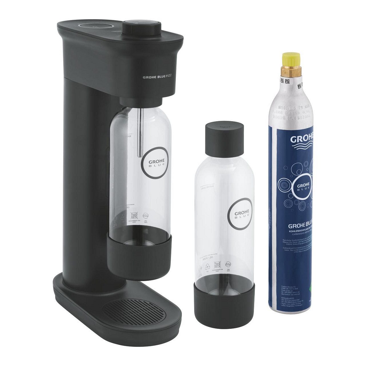 Grohe Wassersprudler Blue Fizz Wassersprudler, Basic Couple Starter Set, schwarz (31942K00)