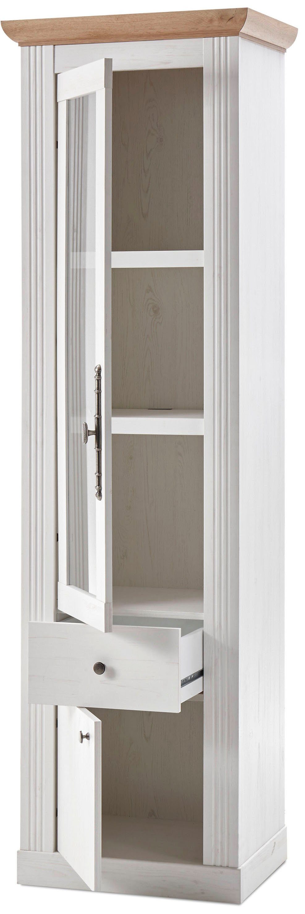 OTTO home Wohnwand Westminster TOPSELLER!, (Set, 4-St., Vitrine, Lowboard, Kommode, Wandregal), im romantischen Landhausstil