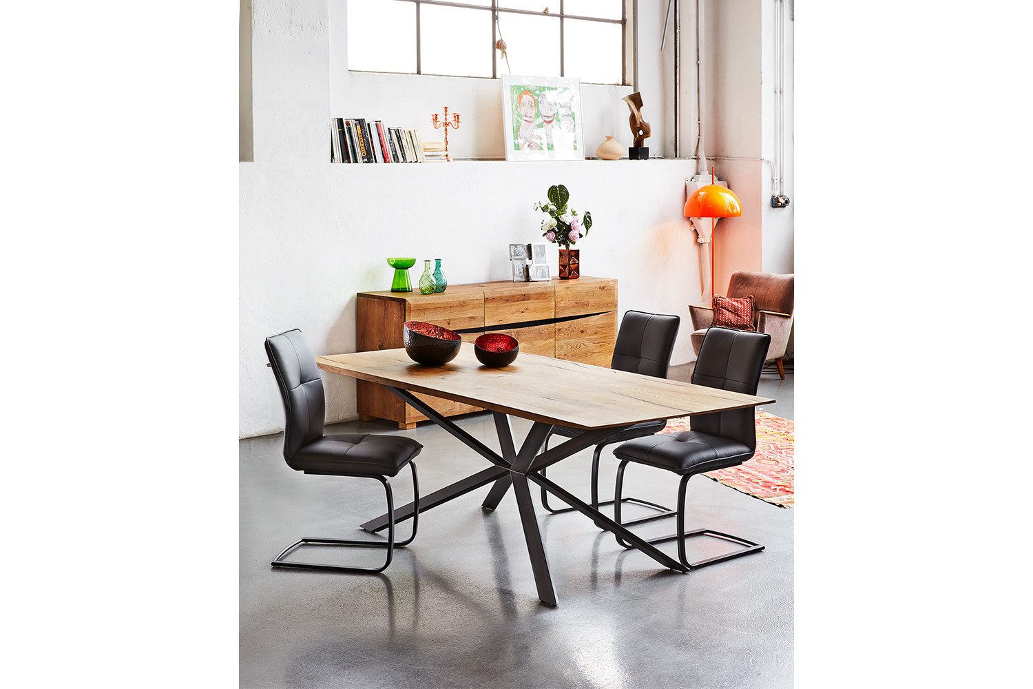 KAWOLA Esstisch YOSHA, Eiche massiv 220x95 cm