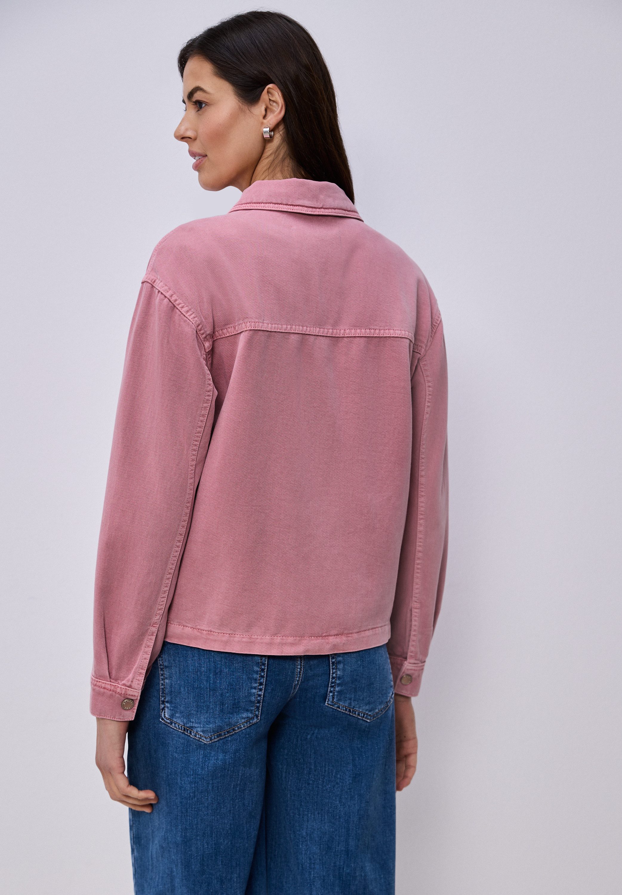 STREET ONE Jeansjacke mit Hemdkragen und Druckknöpfen