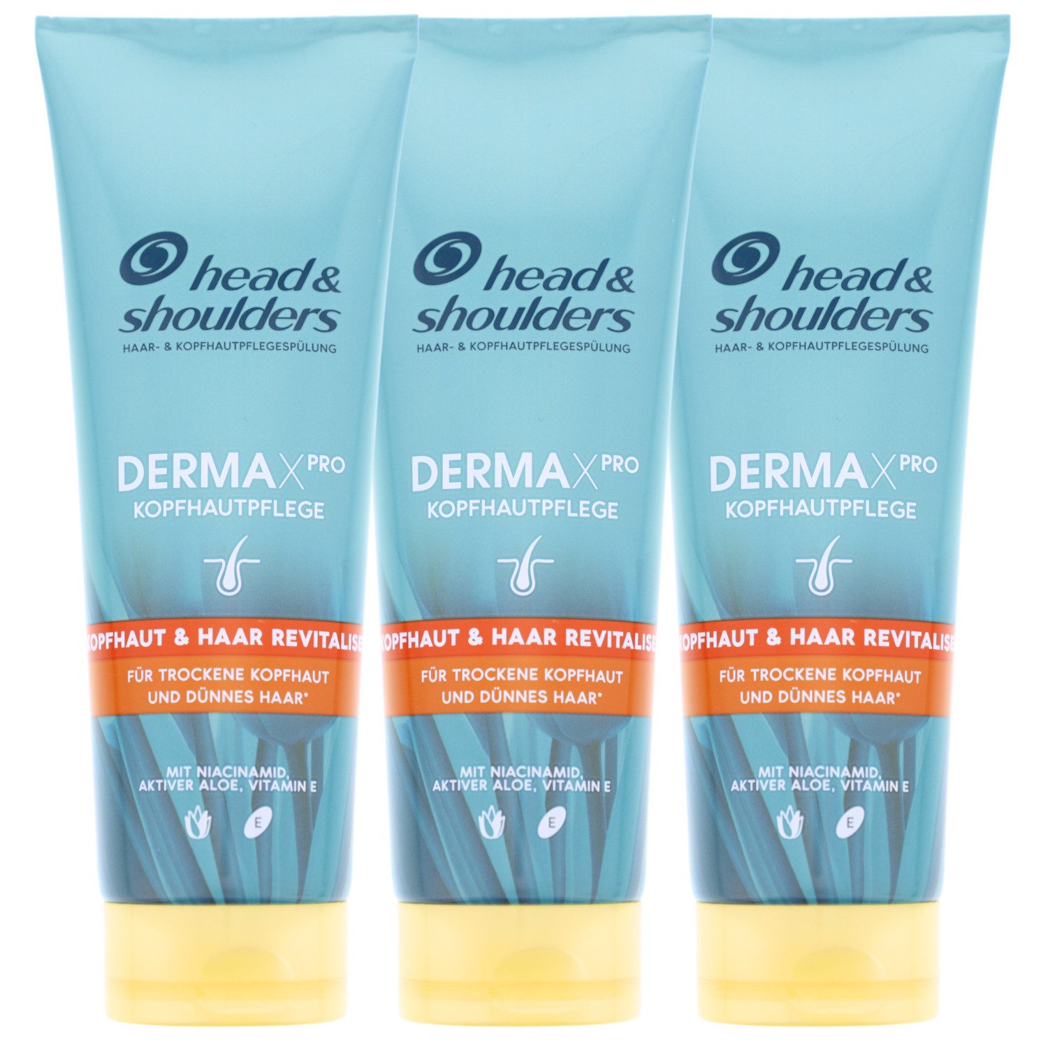 Head & Shoulders Haarspülung 3x Head & Shoulders DERMAXPRO Kopfhaut & Haar Revitaliser Spülung Dünn