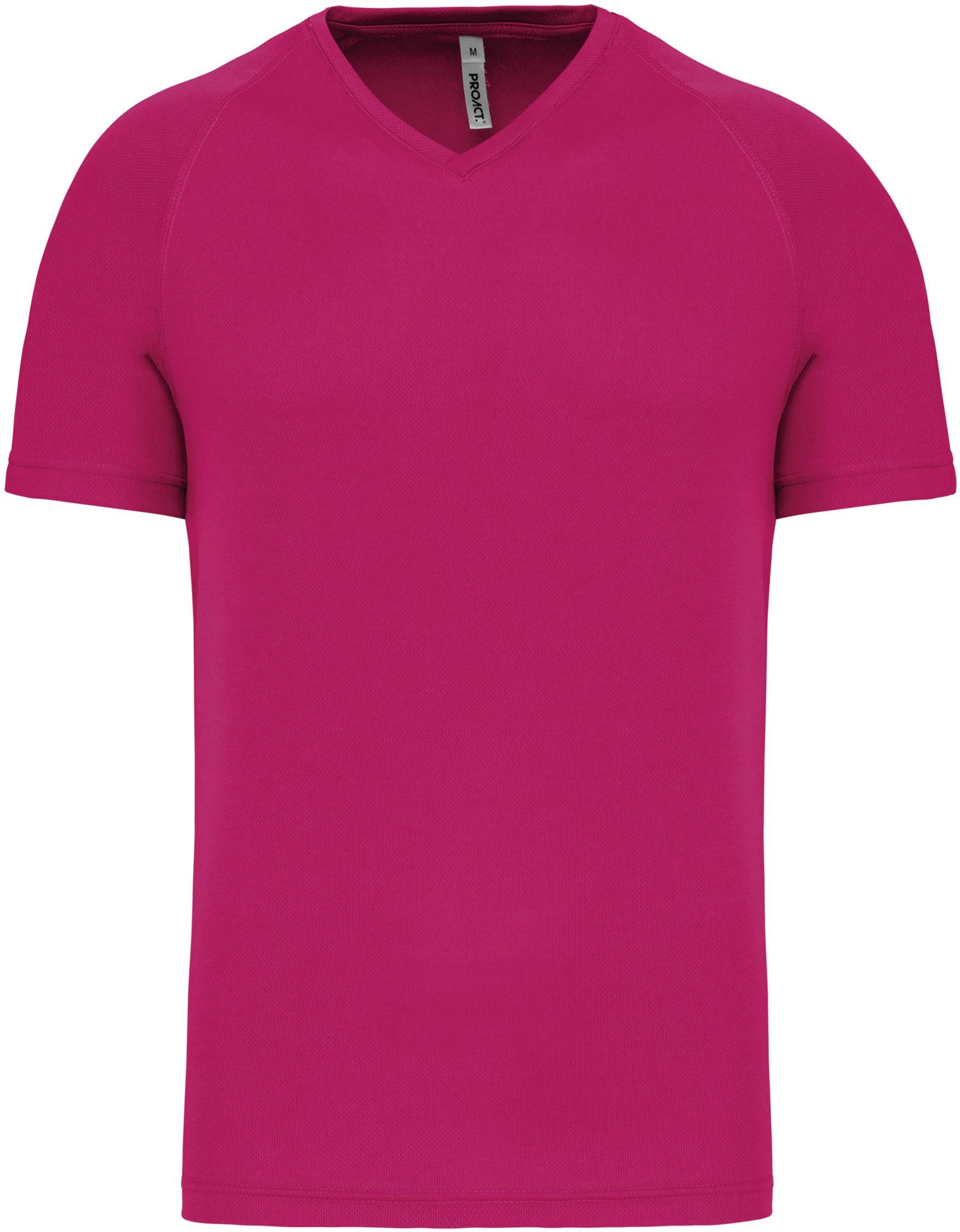 Trainingsshirt Herren Kurzarm-Sportshirt mit V-Ausschnitt