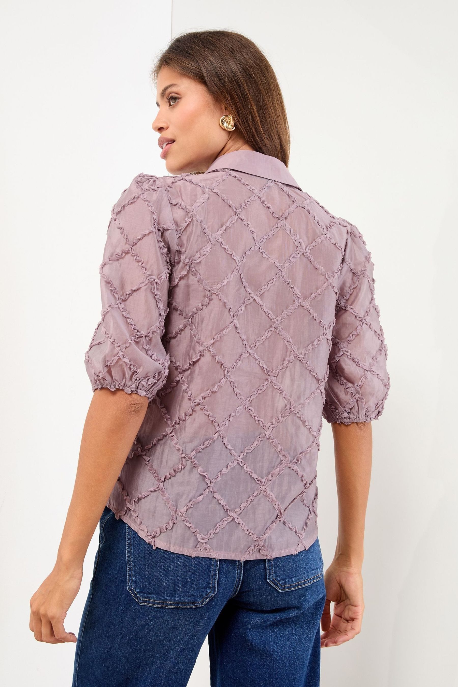 LIPSY Hemdbluse Lipsy Oberteil mit Puffärmeln und 3D-Stoff Regular (1-tlg) günstig online kaufen