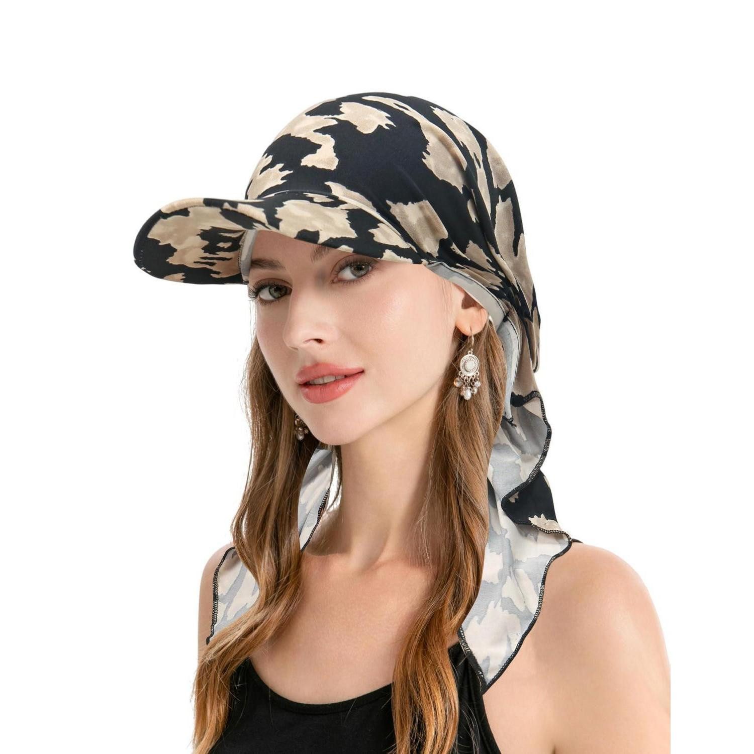 LuxusKollektion Beanie Kopfbedeckung Damen Chemo Mütze Beanie Krempe Leopardenmuster Khaki