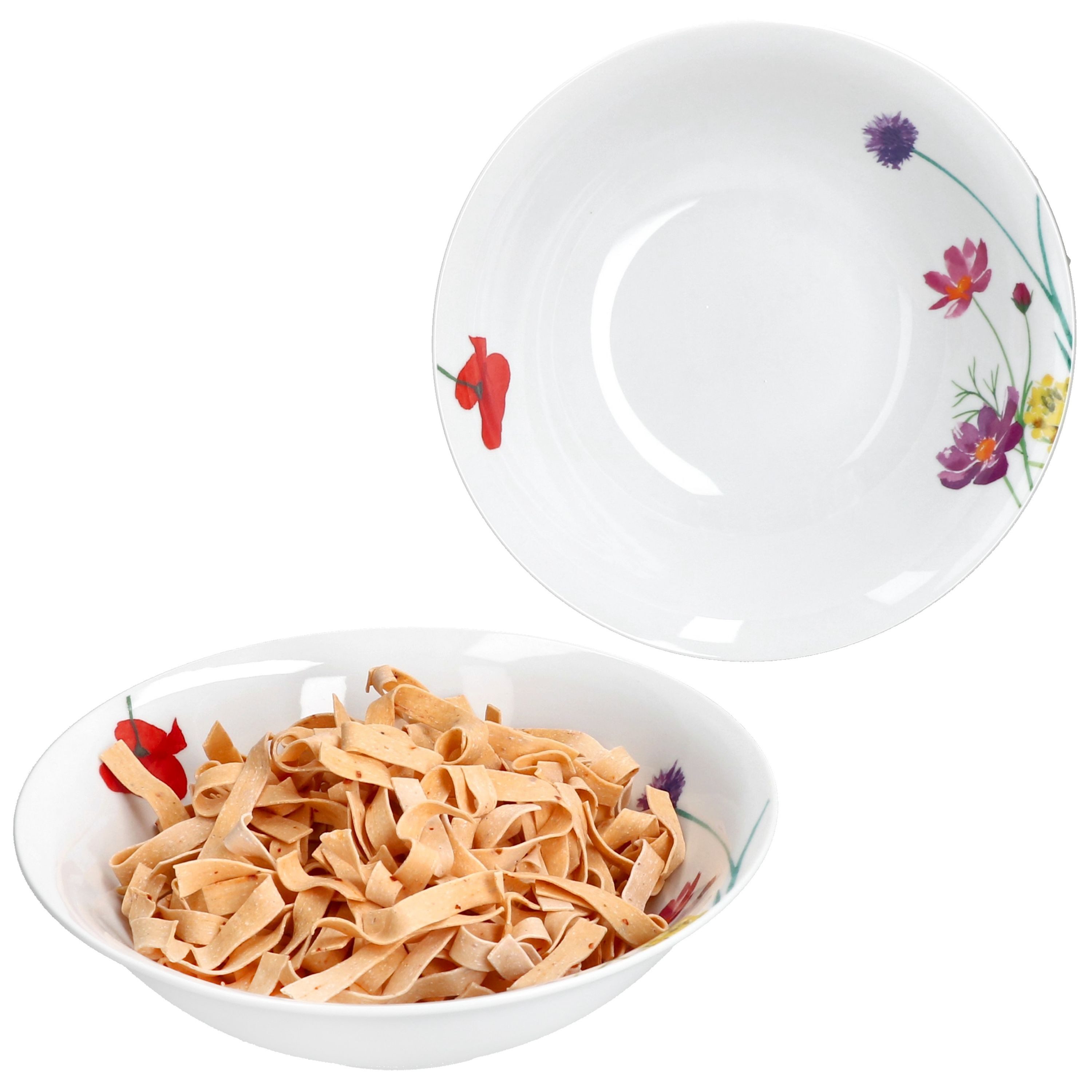 MamboCat Servierschale 2x Marie Servierschale Ø20,5cm 650ml Porzellan Blumen Salat-Schüssel, Porzellan