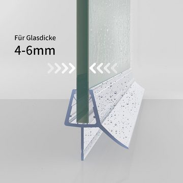 Boromal Duschdichtung Duschtürdichtung Duschwassersperre Geeignet für 4/5/6/7/8 mm Glasdicke, L: 50 cm, (2-St)