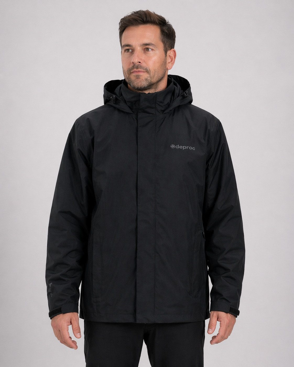 DEPROC Active Outdoorjacke LAVAL MEN CS Funktionsjacke, Wanderjacke, Regenjacke abnehmbare Kapuze