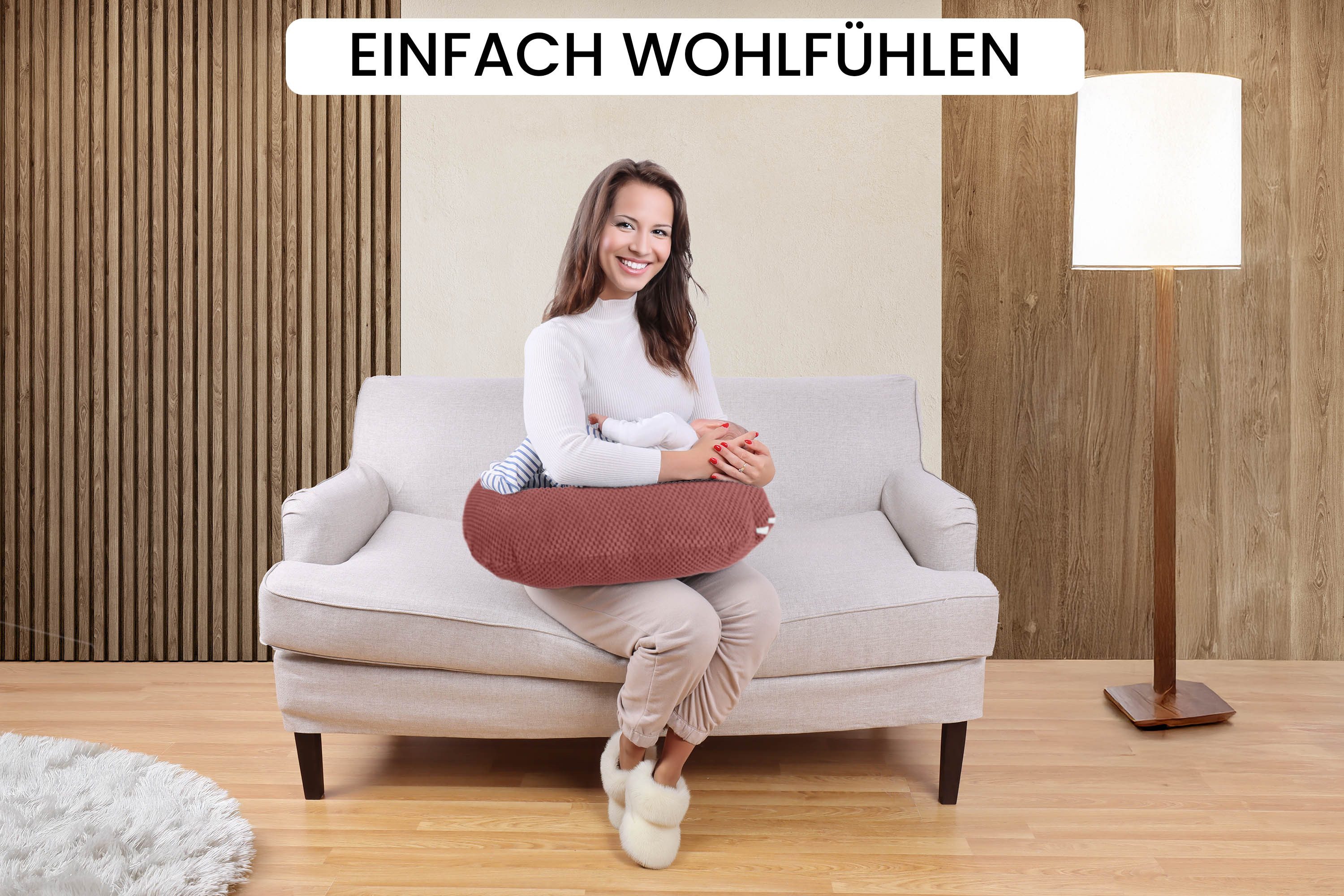 Amilian Stillkissen Stillmond Stillhörnchen klein - Mondkissen - Babykissen, weich, Reißverschluss, EU-Herstellung – Bild 5 von 5