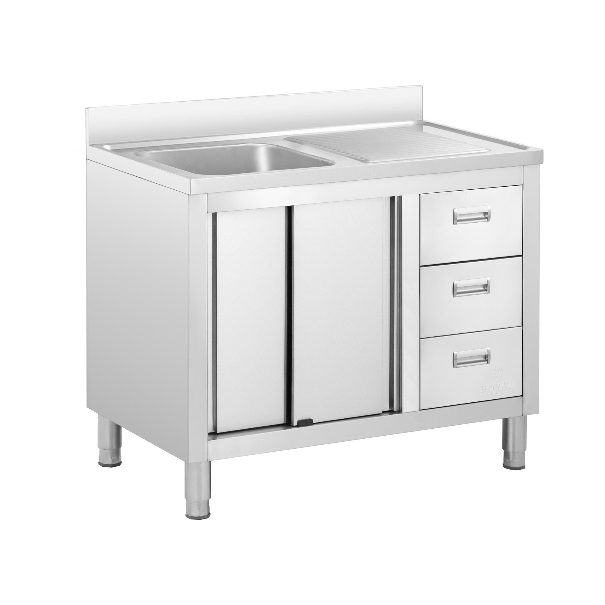 Royal Catering Spülenschrank 100 x 60 x 94,5cm Spülenunterschrank Becken Ed günstig online kaufen