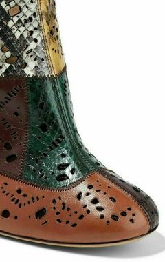 Chloé CHLOE LUCY PATCHWORK LASER CUT ANKLE BOOTS STIEFEL SCHUHE STIEFE Stiefelette