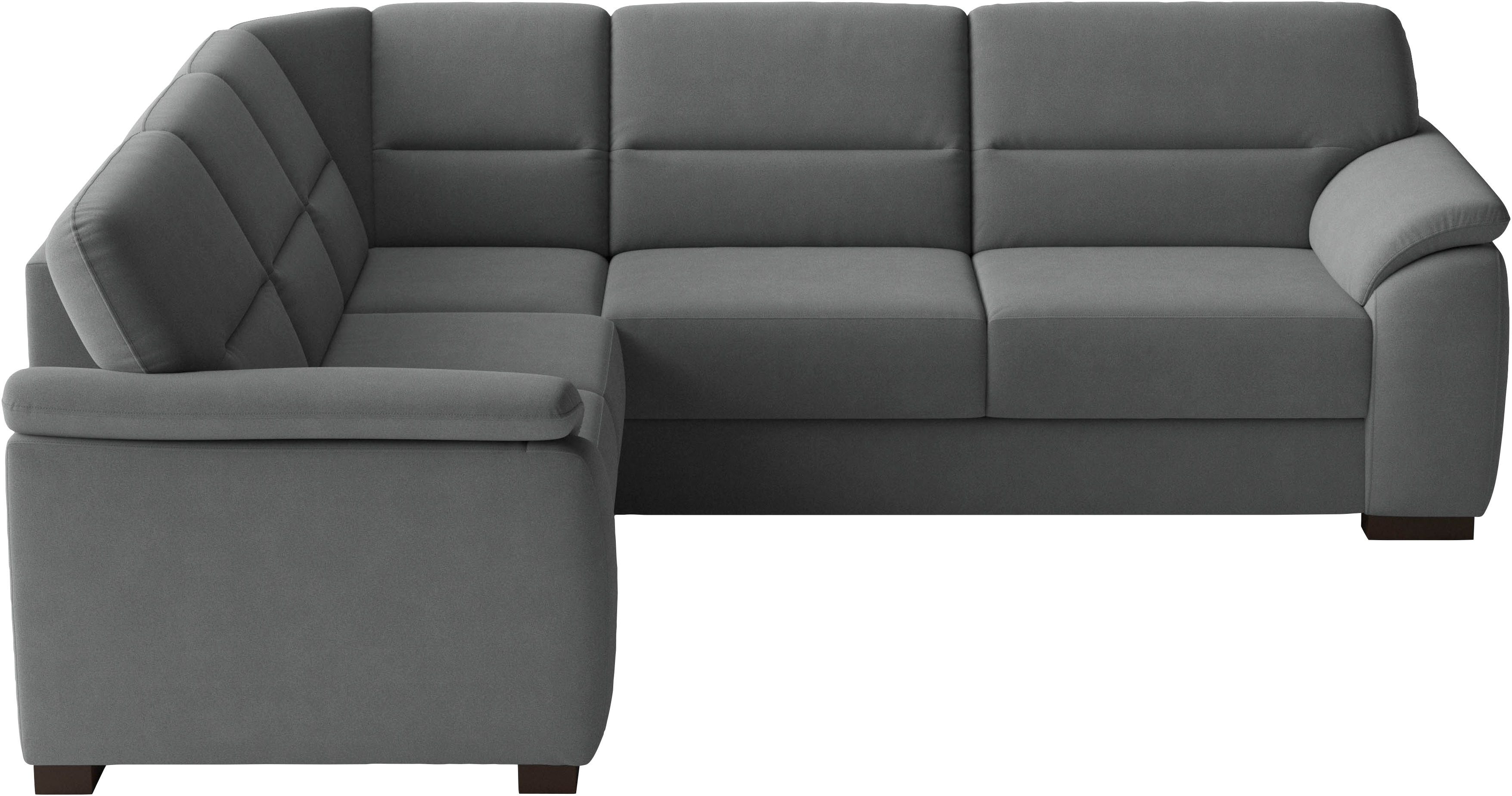 sit&more Ecksofa Montego L-Form, B: 256 cm, große Stoffauswahl, Komfortsitzhöhe 46 cm, mit Schlaffunktion und Schubkasten mit Stauraum