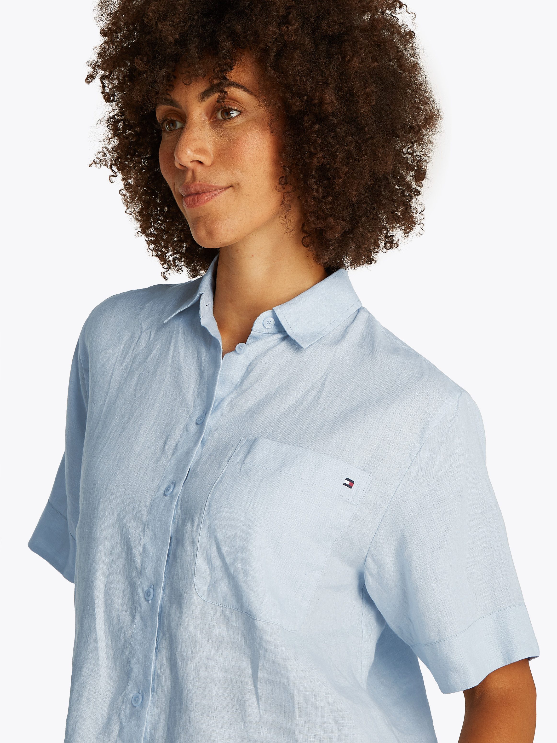 Tommy Hilfiger Kurzarmshirt ESS LINEN RELAXED S/S SHIRT mit Brusttasche, Lo günstig online kaufen