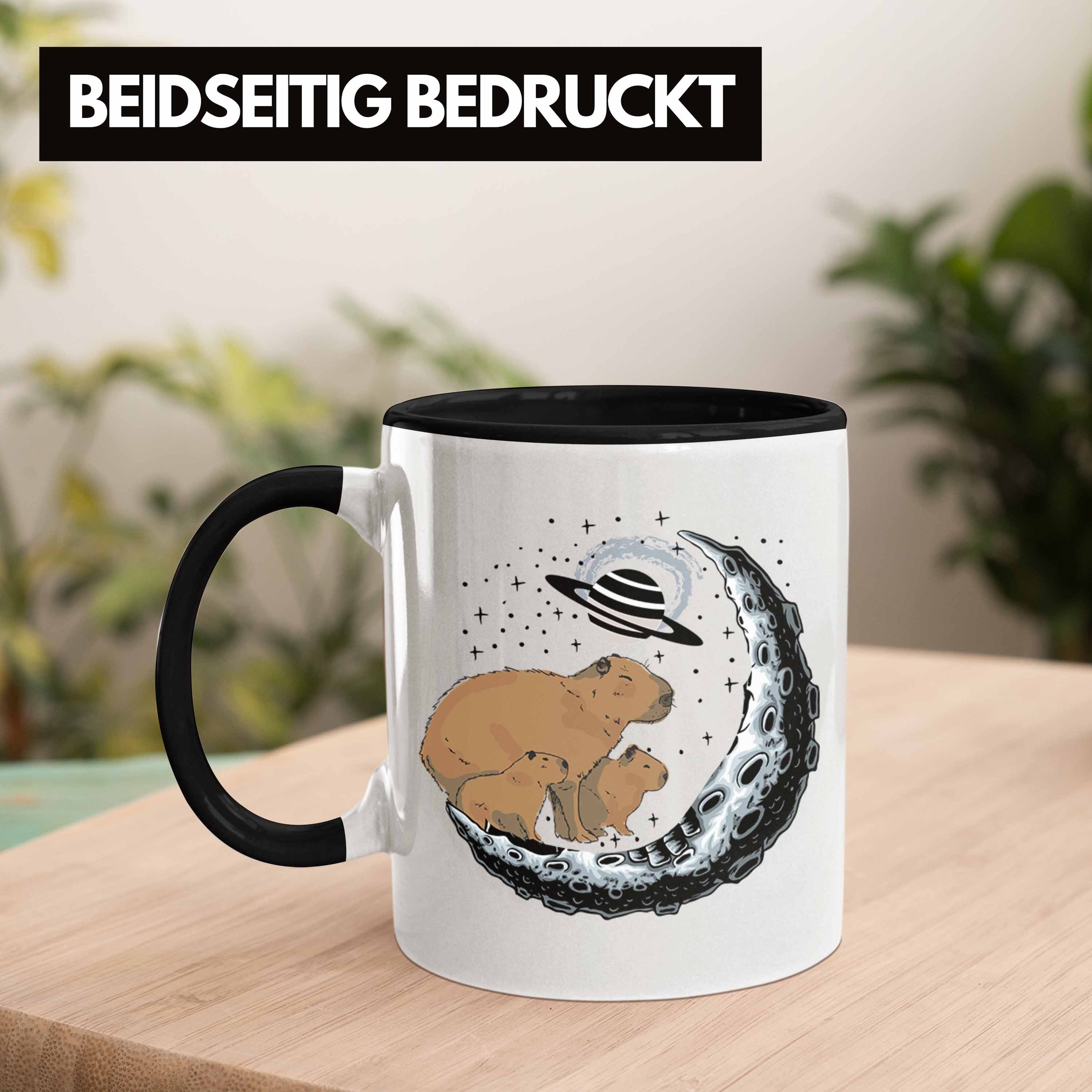 Capybara Geschenk Capybara für Tasse Galaxie Schwarz Kaffeetasse Tier Trendation Tasse Capybara