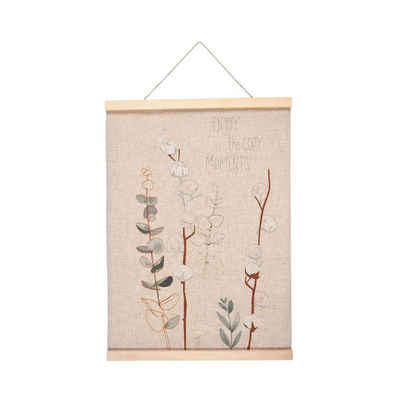 Depot Bild »Deko-Wandbehang Cotton«, (Packung), aus Leinen, Pappelholz, Polyester, L 70 Zentimeter, B 50 Zentimeter