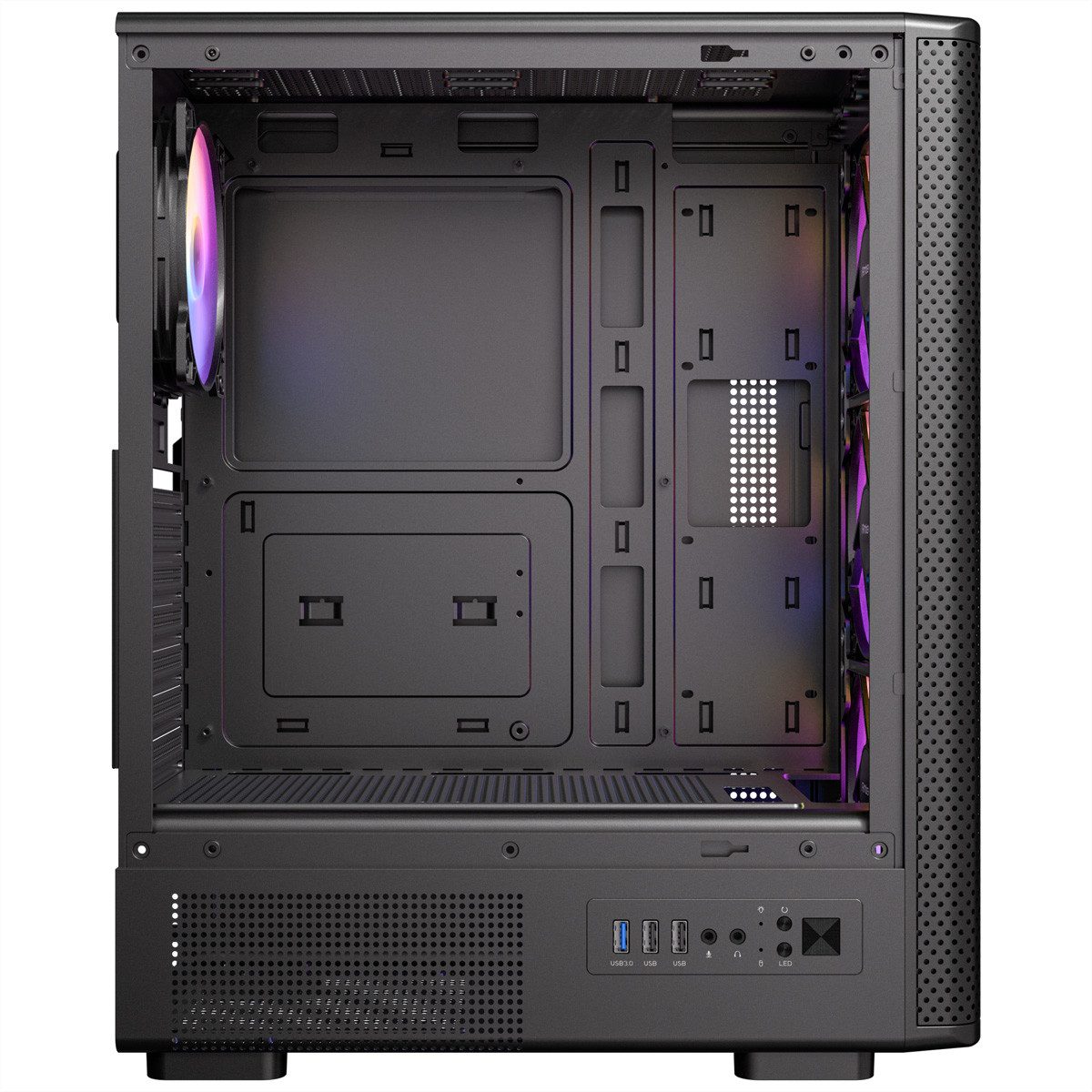 Antec PC-Gehäuse VX-310 ARGB ATX, Micro-ATX, ITX Mid Tower Gaming PC Gehäuse
