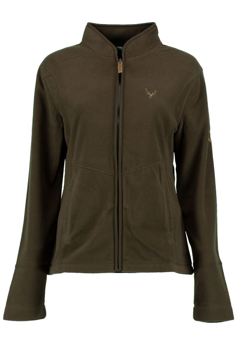 OS Trachten Fleecejacke Kroios Zip-Jacke hochgeschlossen mit Hirsch-Sticker günstig online kaufen