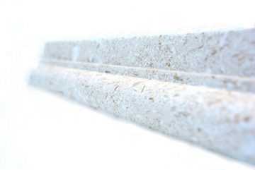 Mosani Fliesen-Bordüre Borde Bordüre Kalkstein Naturstein Limestone weiß elfenbein