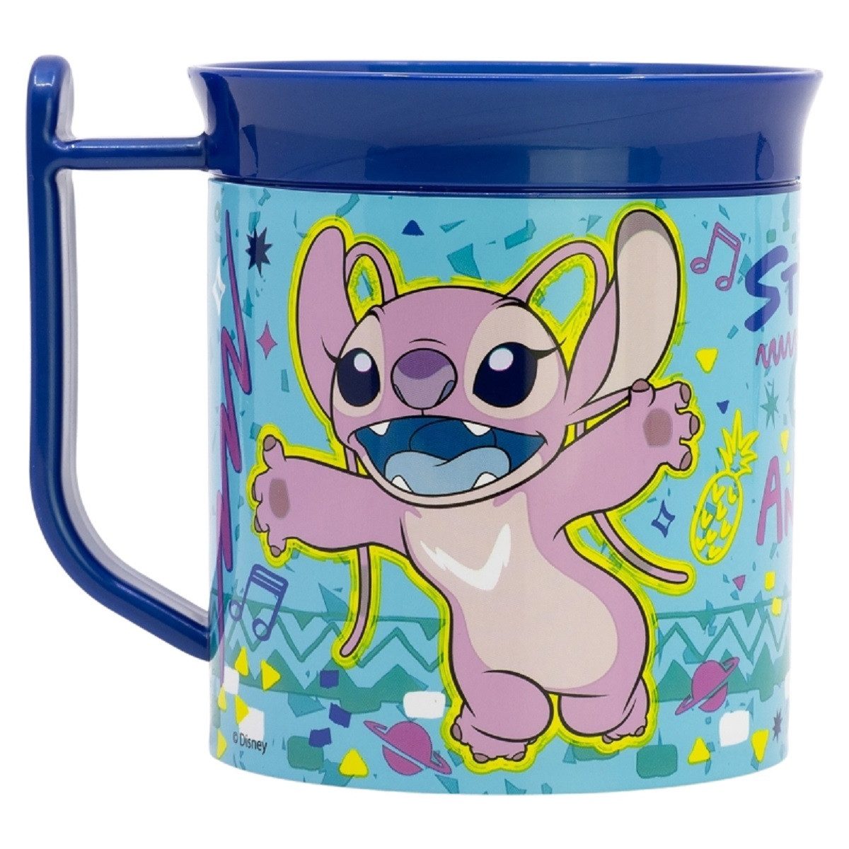 Lilo & Stitch Becher - Mikrowellengeeigneter Kunststoffbecher 400 ml – für Kinder, 1-tlg., besonders leicht und praktisch