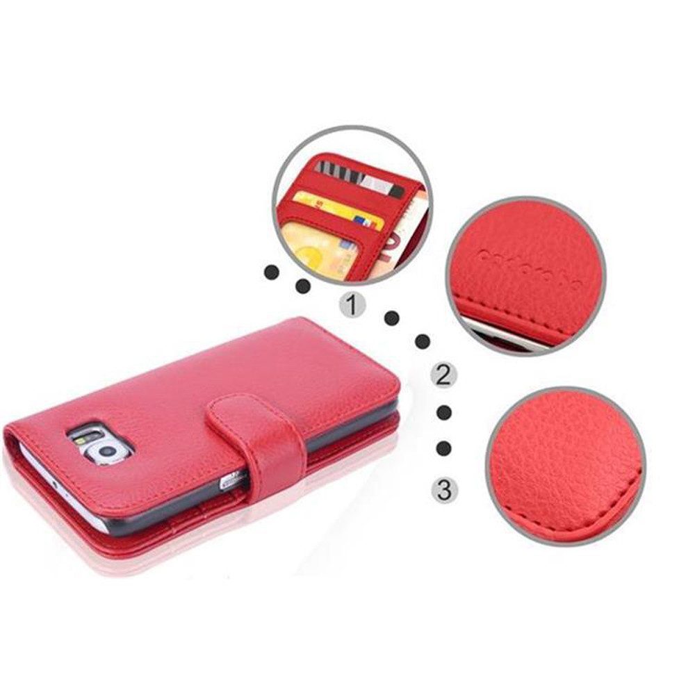 Cadorabo Handyhülle für Samsung Galaxy S6 Hülle Samsung Galaxy S6, Klappbare Handy Schutzhülle - Hülle - mit Standfunktion und Kartenfach