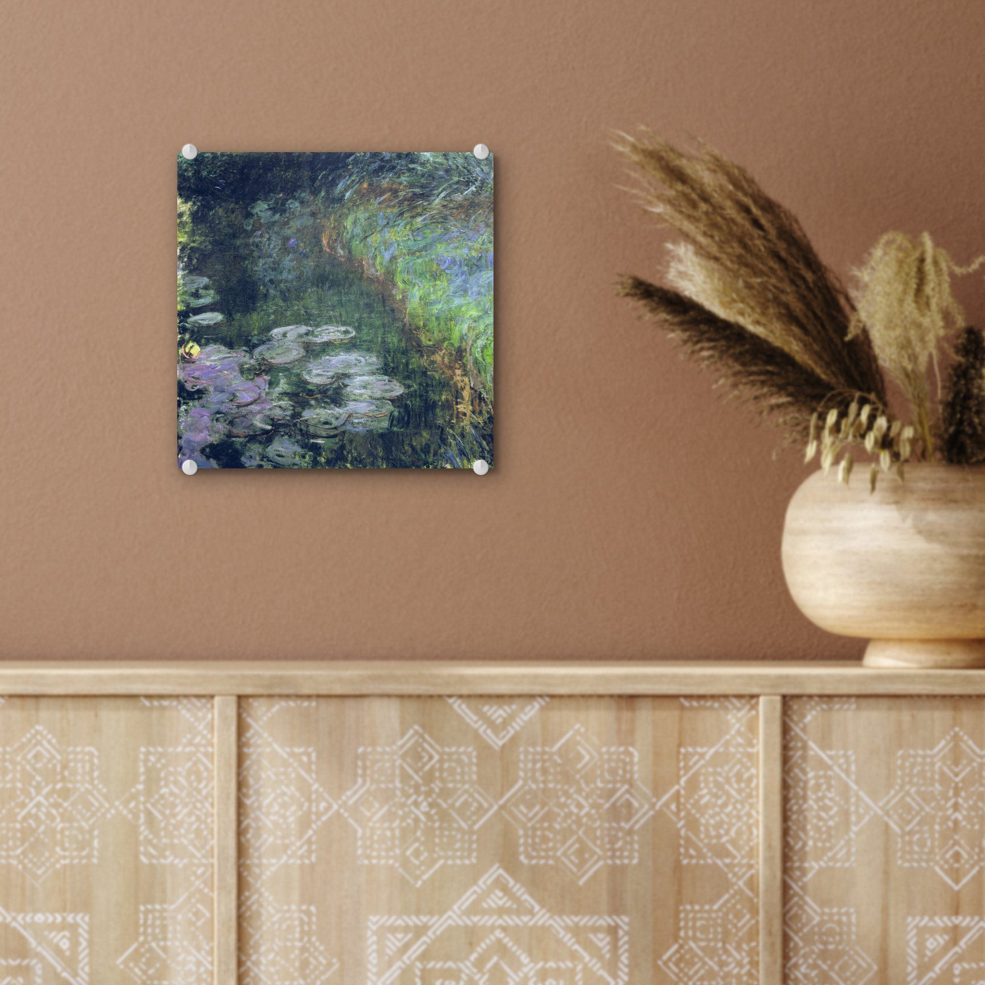 Acrylglasbild - Wanddekoration MuchoWow Wandbild auf - Seerosen Monet, - Foto (1 Bilder Claude Glas auf - Glasbilder Glas St),