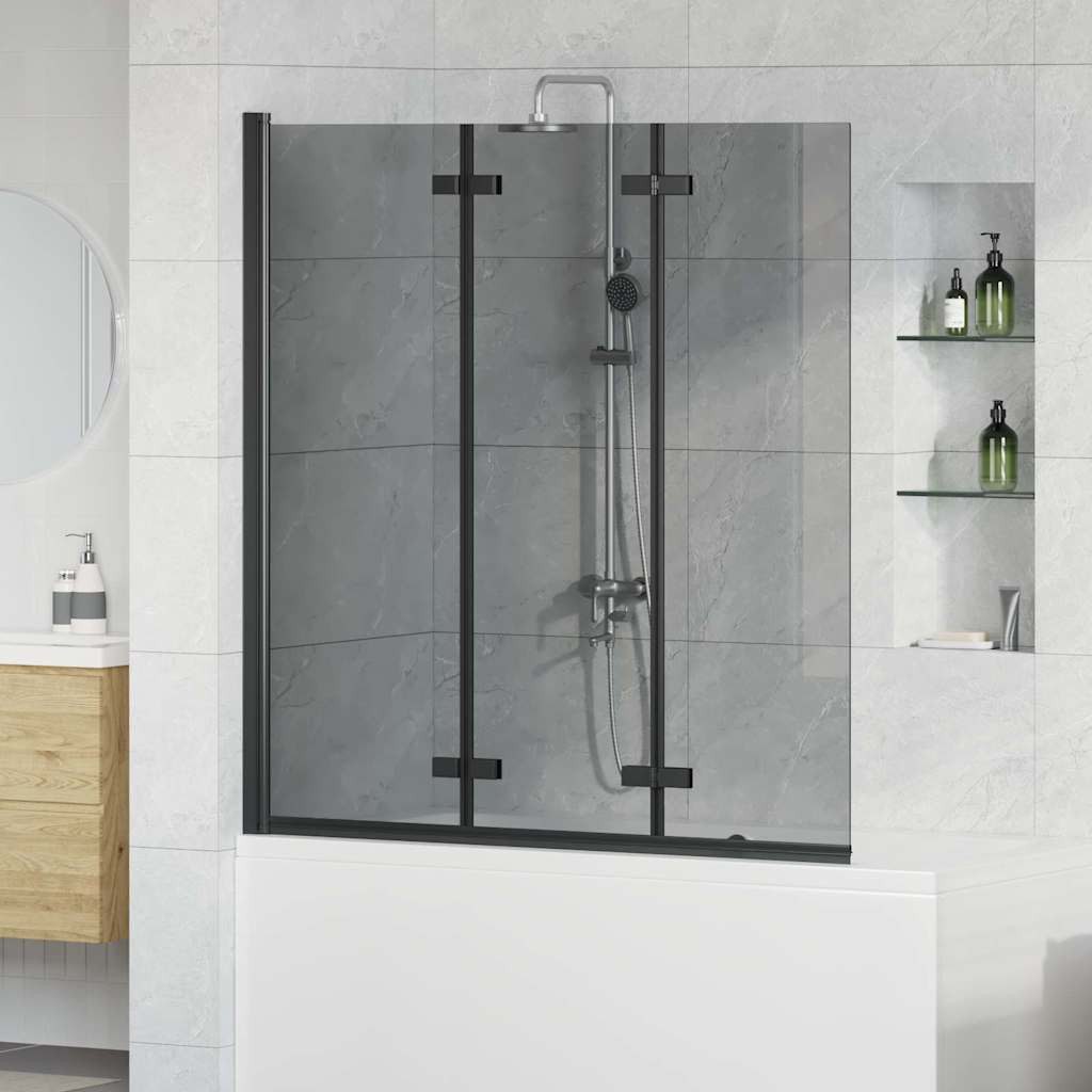 vidaXL Duschwand Faltbare Duschkabine Schwarz 130 x 138 cm, (1 tlg)