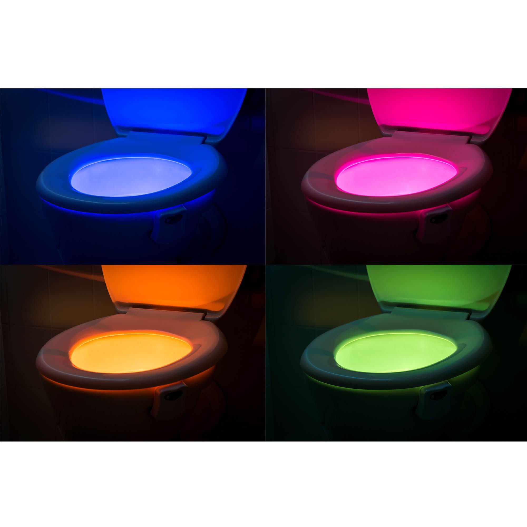 HAC24 LED Nachtlicht LED Toilettenlicht WC Nachtlicht Toiletten Lampe Beleuchtung Klolicht, LED fest integriert, Farbwechsel, mit Bewegungsmelder Batteriebetrieben