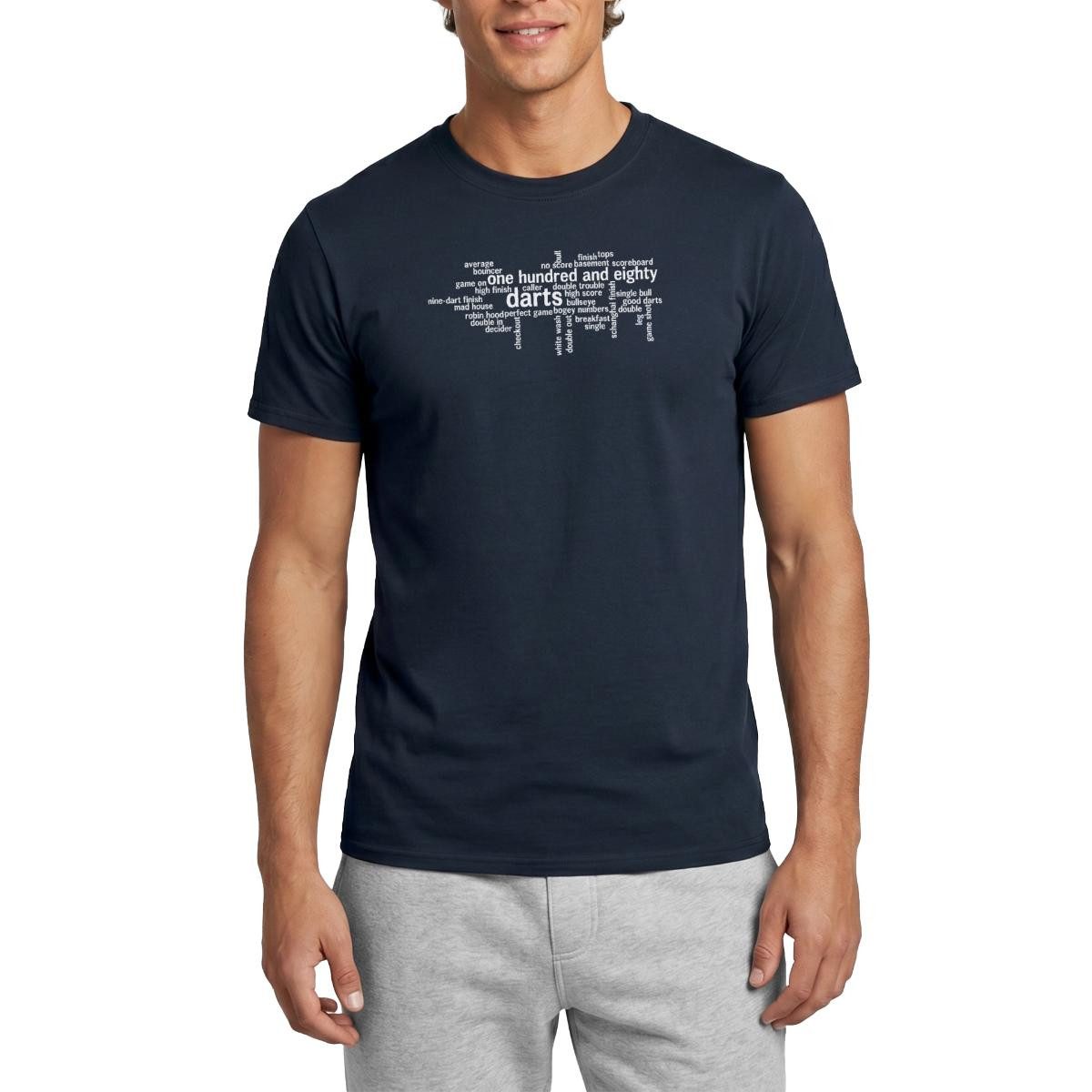 T-Shirt Darts 180 Wortwolke Wordcloud Dartsfan Geschenk Männer T-Shirt