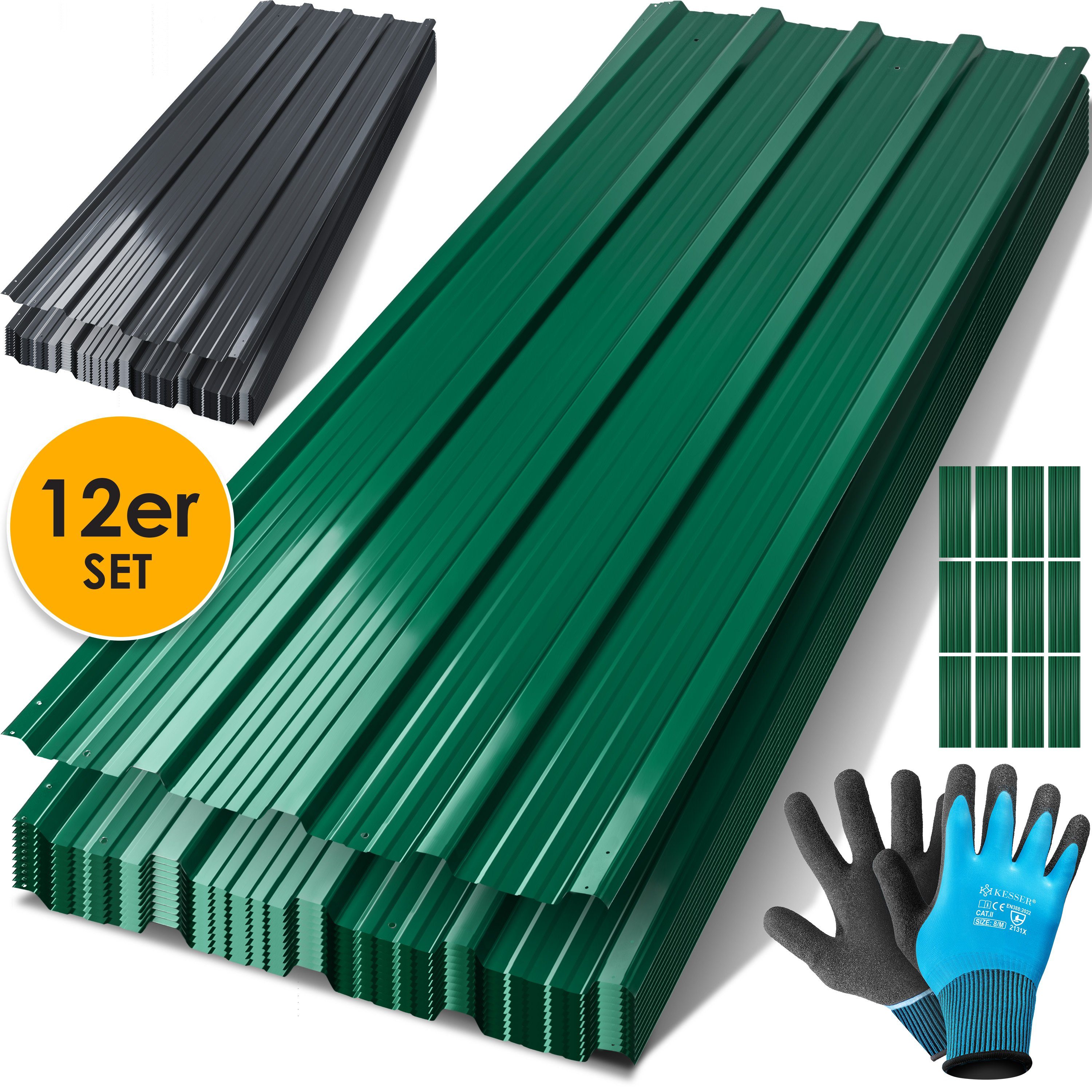 -Dachblech KESSER Trapezblech anthrazit 12 m² Profilblech 7 45cm 129cm Gerätehaus,