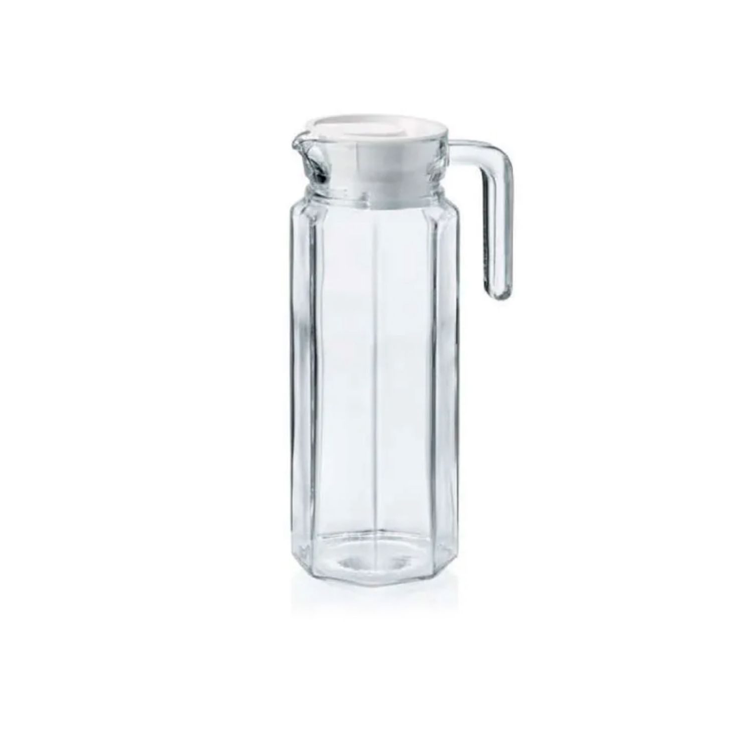 WAS Wasserkanne Krug, Wasserkrug, Glaskrug - 1 l, Kunststoffdeckel