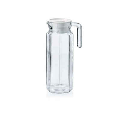 WAS Wasserkaraffe Krug, Wasserkrug, Glaskrug - 1 l, Kunststoffdeckel