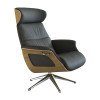 FLEXLUX Relaxsessel Relaxchairs Clement, Rücken- & Kopfteilverstellung, drehbar, Arml. Eiche, Fuß Alu, M