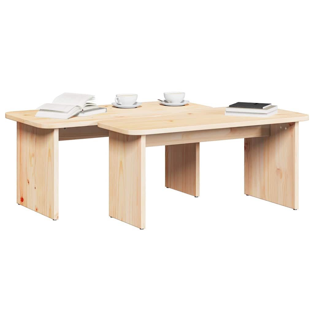 vidaXL Couchtisch Couchtisch 2 stk. Natur 100 x 69 x 35,5 cm Massivholz Kiefer (2-St)