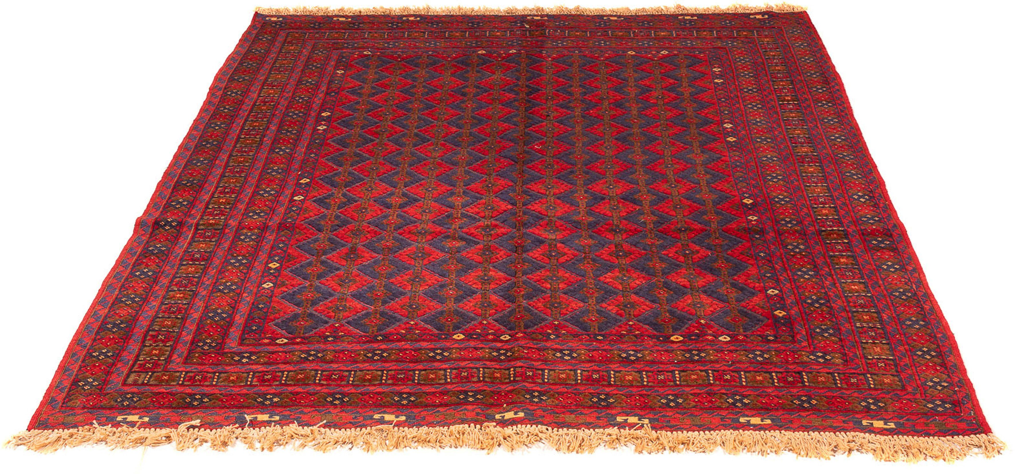 Wollteppich Kelim - Oriental - 187 x 158 cm - dunkelrot, morgenland, quadratisch, Höhe: 4 mm, Wohnzimmer, Einzelstück