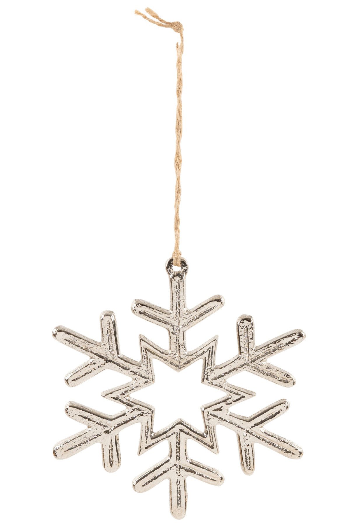 RIFFELMACHER & WEINBERGER Weihnachtsbaumkugel Schneeflocke Hänger, 11,5x12,5 cm, Alu silber