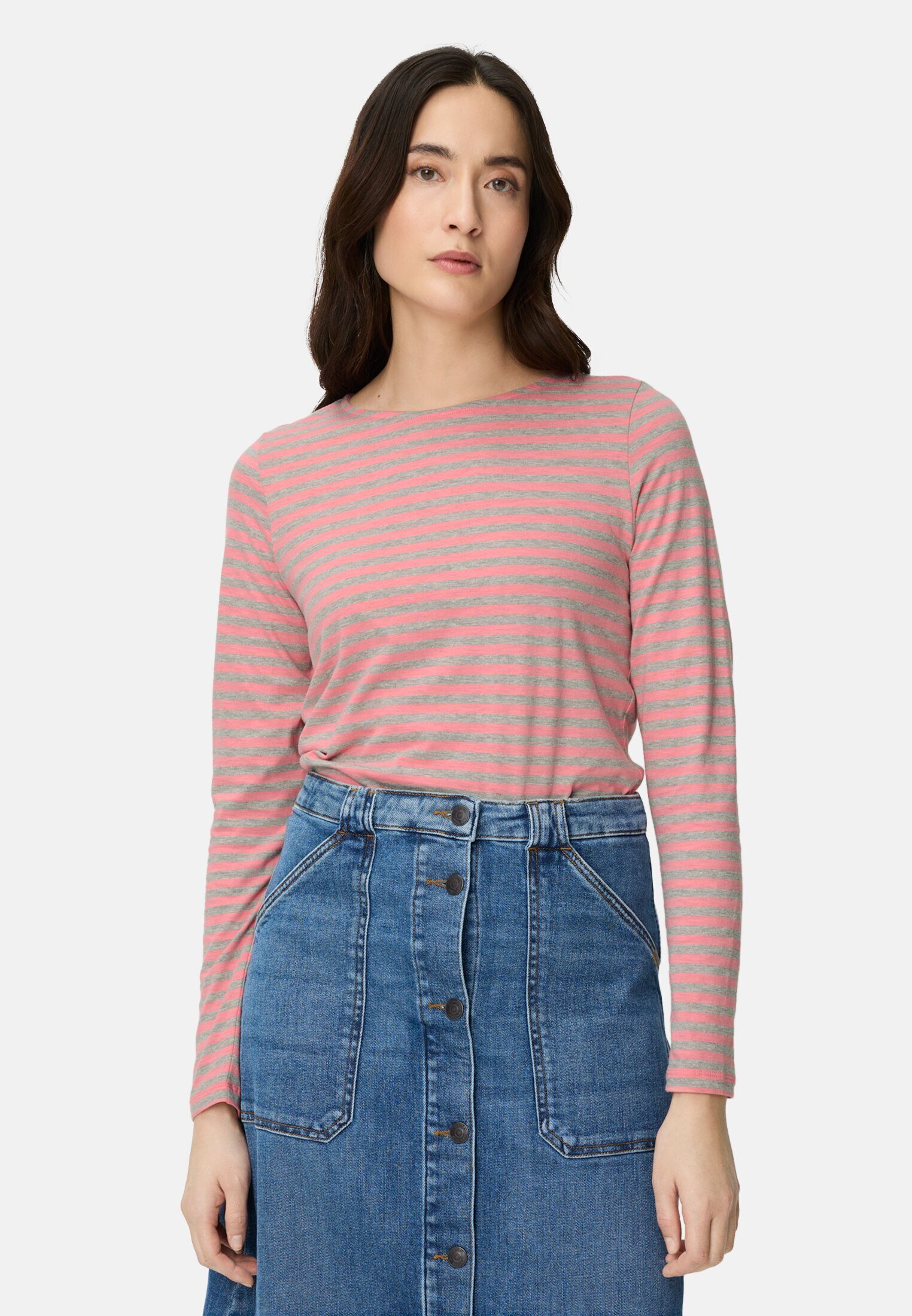 camel active Langarmshirt aus reiner Baumwolle Langarm Rundhals günstig online kaufen