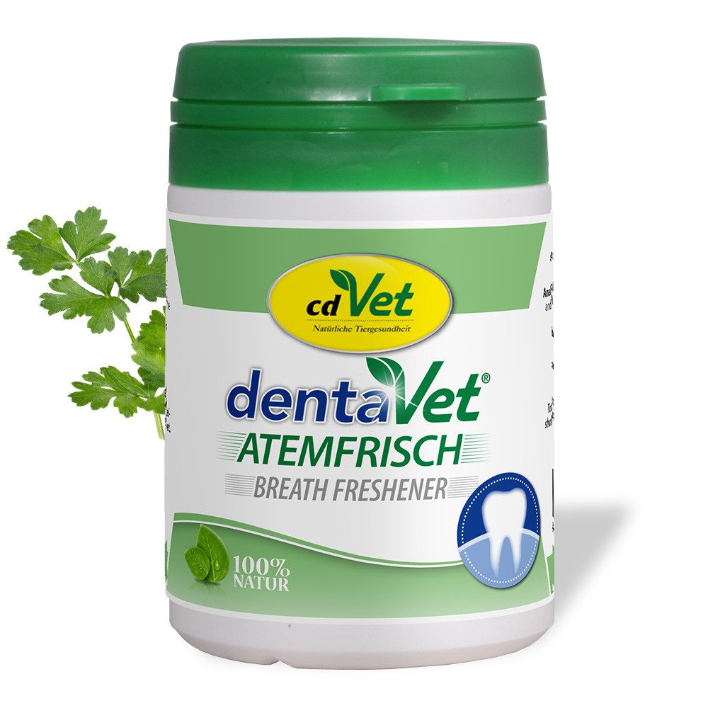 cdVet dentaVet Atemfrisch, Ergänzungsfutter für: Hunde, Alternative zu Zahnpasta oder Zahncreme für die tägliche Maulhygiene