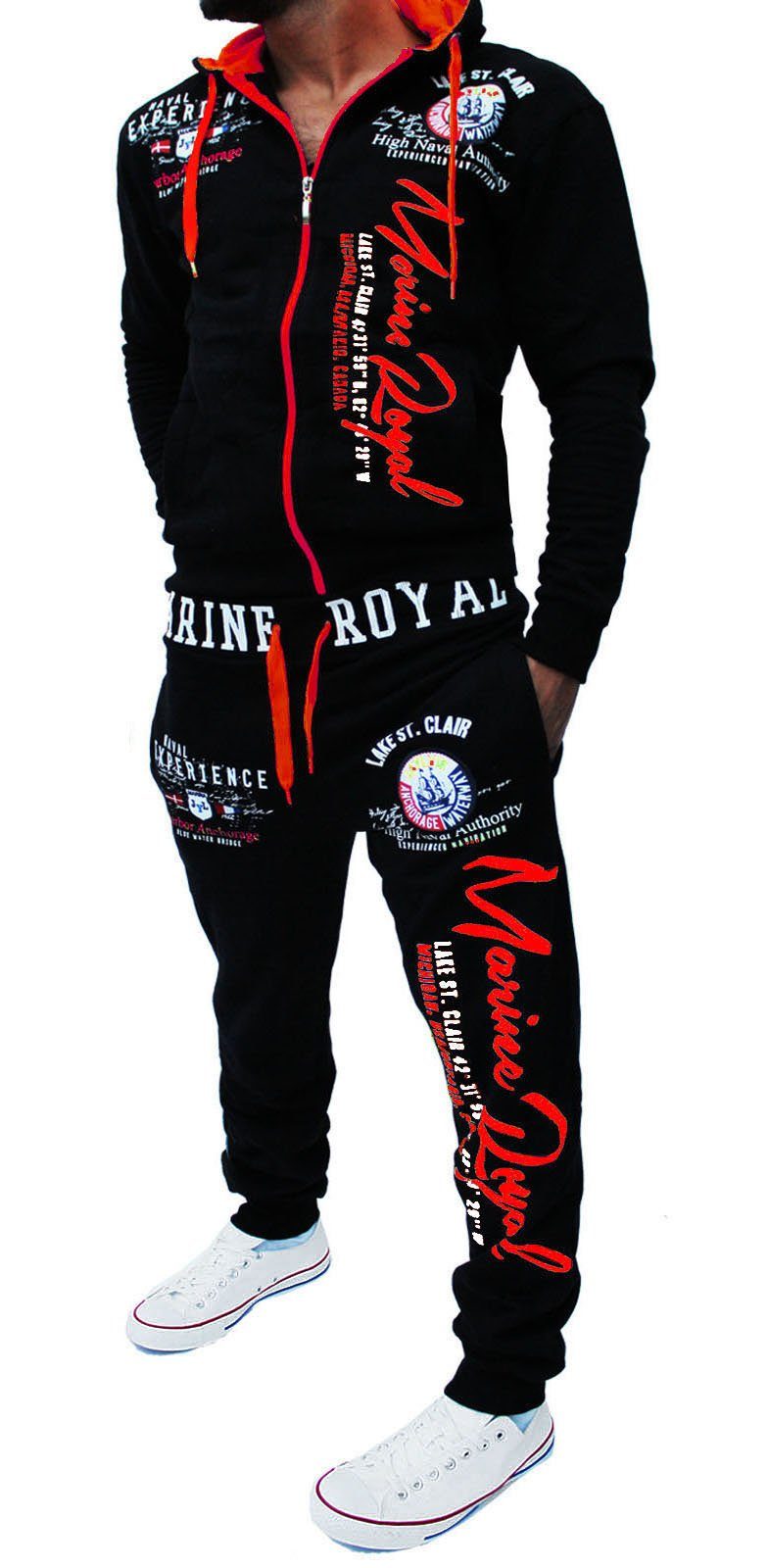 Jogginganzug Marine Royal Herren Trainingsanzug Sportanzug Streetwear Fitness