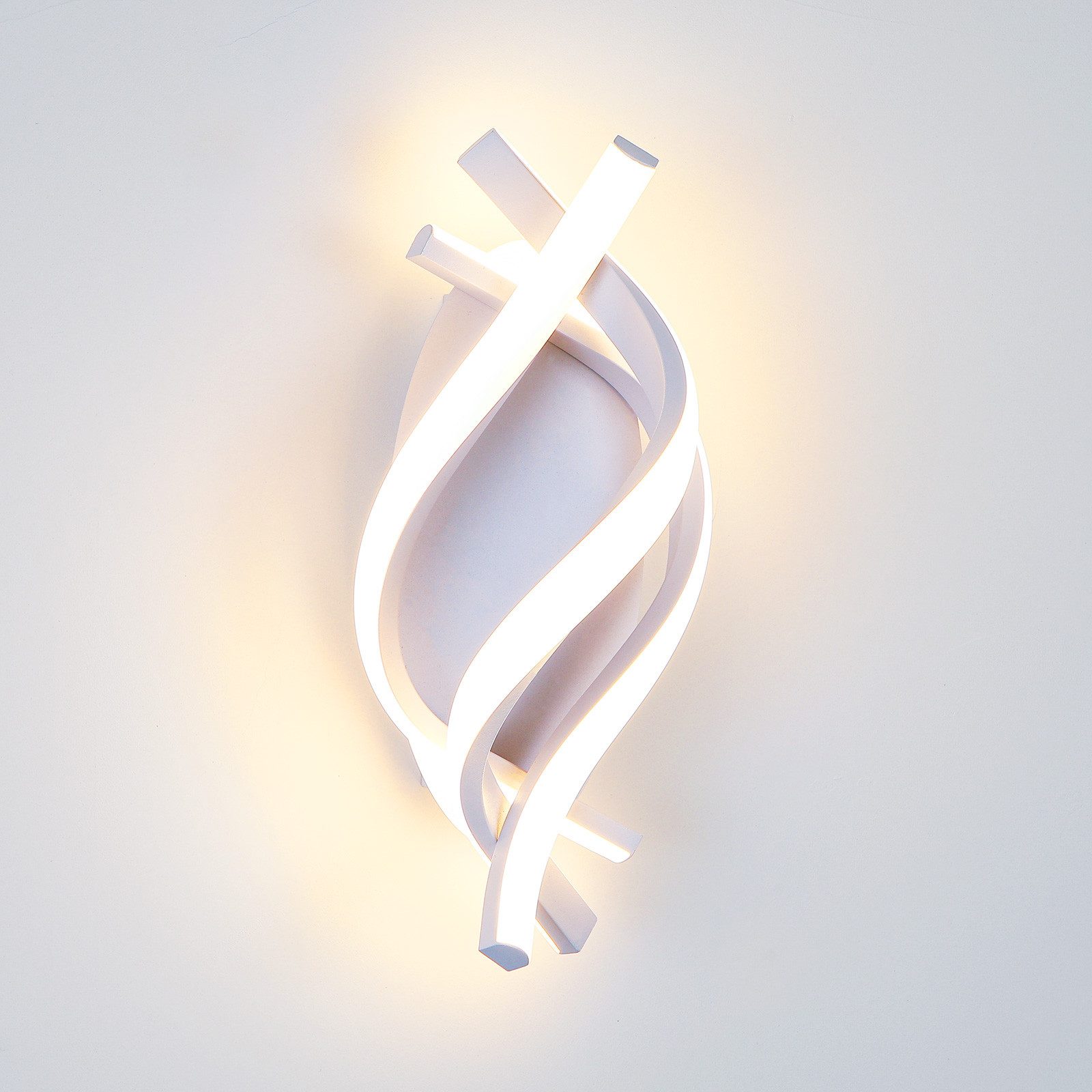 BlingBin LED Wandleuchte Wandlampe Innen 21W 3360LM für Schlafzimmer, Warmweiß, 3000K, LED fest integriert, Warmweiß, gebogene Design Wandlicht für Wohnzimmer Treppenhaus Flur