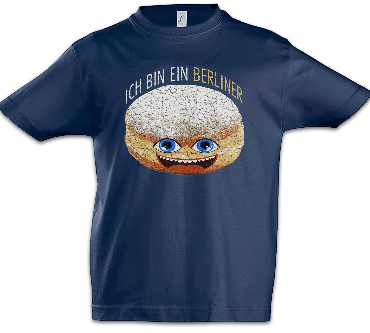 Print-Shirt Ich Bin Ein Berliner Kinder T-Shirt JFK Kreppel Krebbl Krapfen