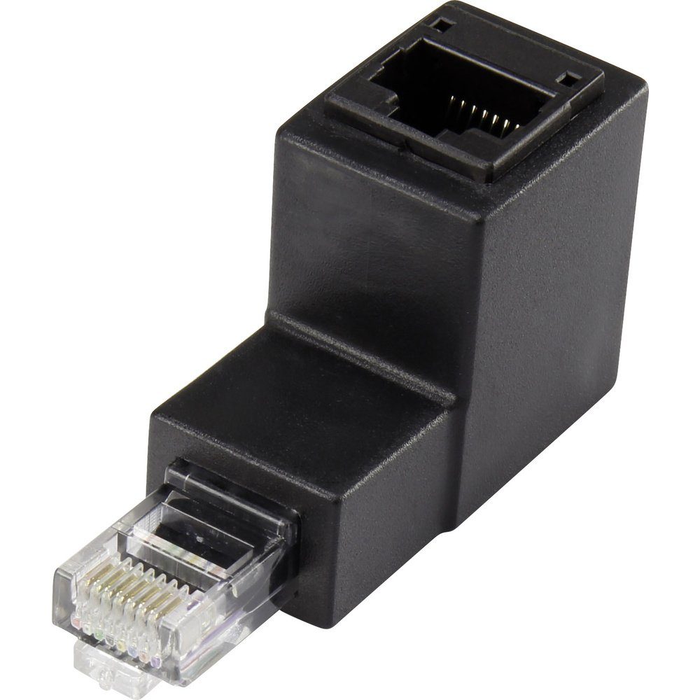 RJ45 Netzwerk Adapter CAT 5e 90° nach unten gewinkelt [1x RJ45-Stecker Adapter