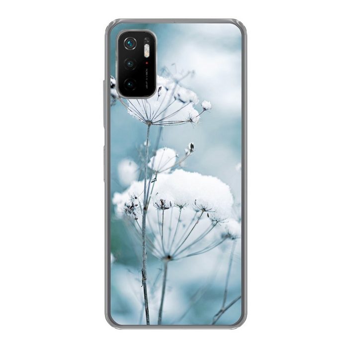MuchoWow Handyhülle Schnee - Blumen - Winter - Zweige Phone Case Handyhülle Xiaomi Poco M3 Pro 5G Silikon Schutzhülle