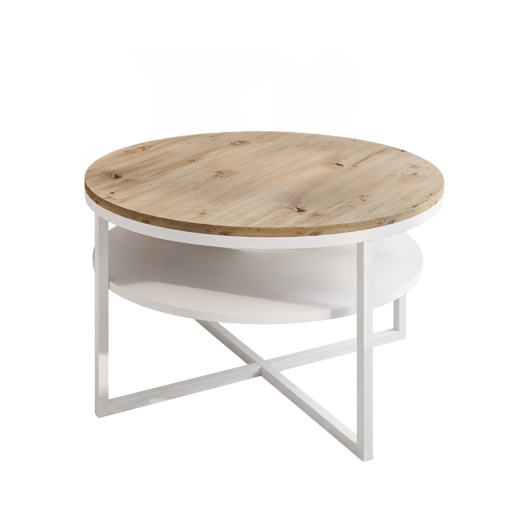 Lookway Couchtisch CIRI-X LOFT mit Ablage (1 Tisch), Durchmesser: ⌀ 70 cm günstig online kaufen