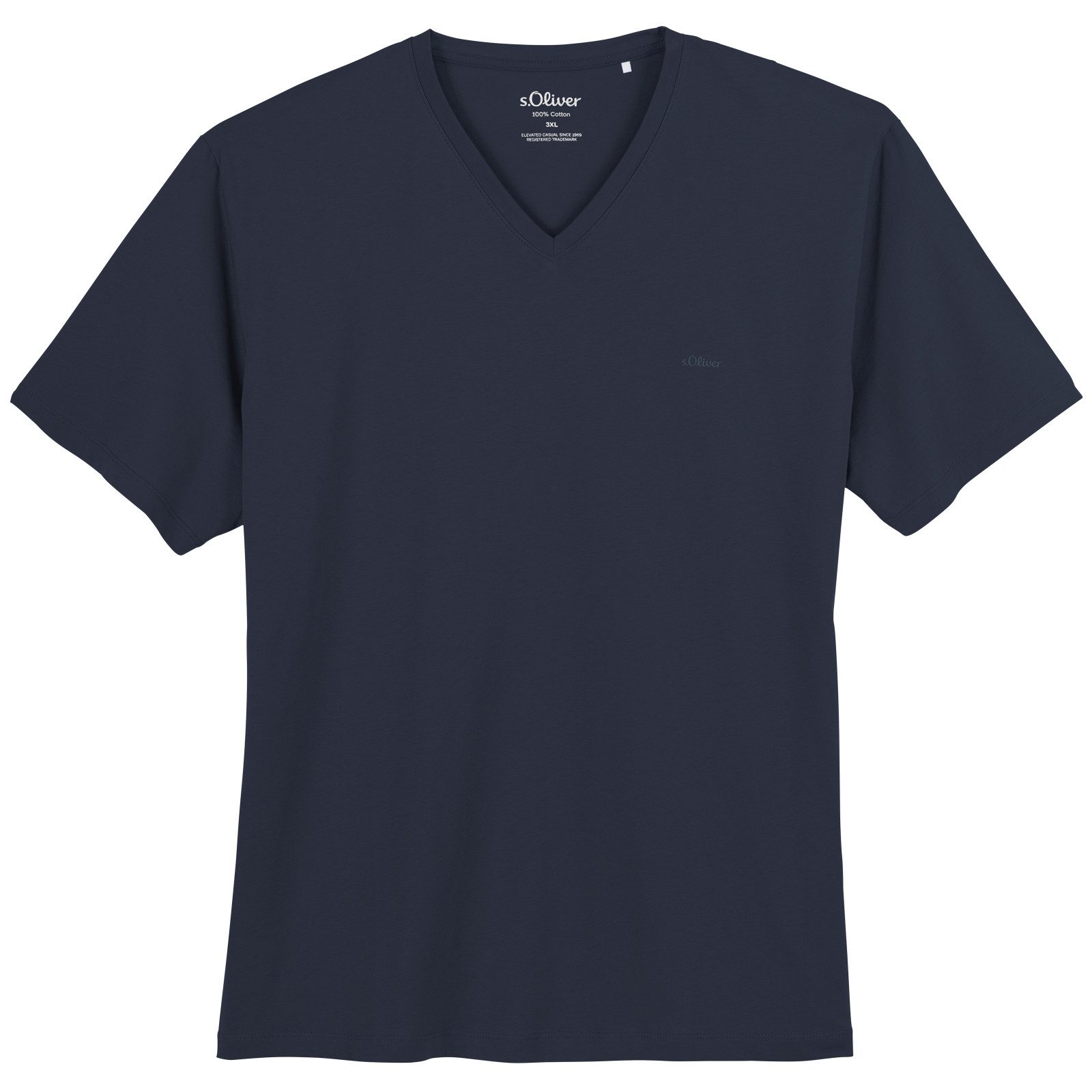 s.Oliver V-Shirt s.Oliver Übergrößen Basic-T-Shirt navy V-Neck
