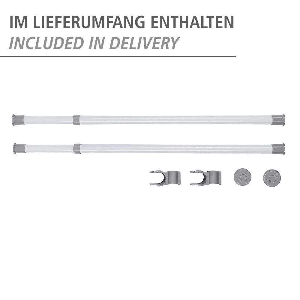 WENKO Garderobenstange Kleiderstange Stange Kleiderschrank, (Spar-Set, 2 St., praktisch vielseitig), längenverstellbar