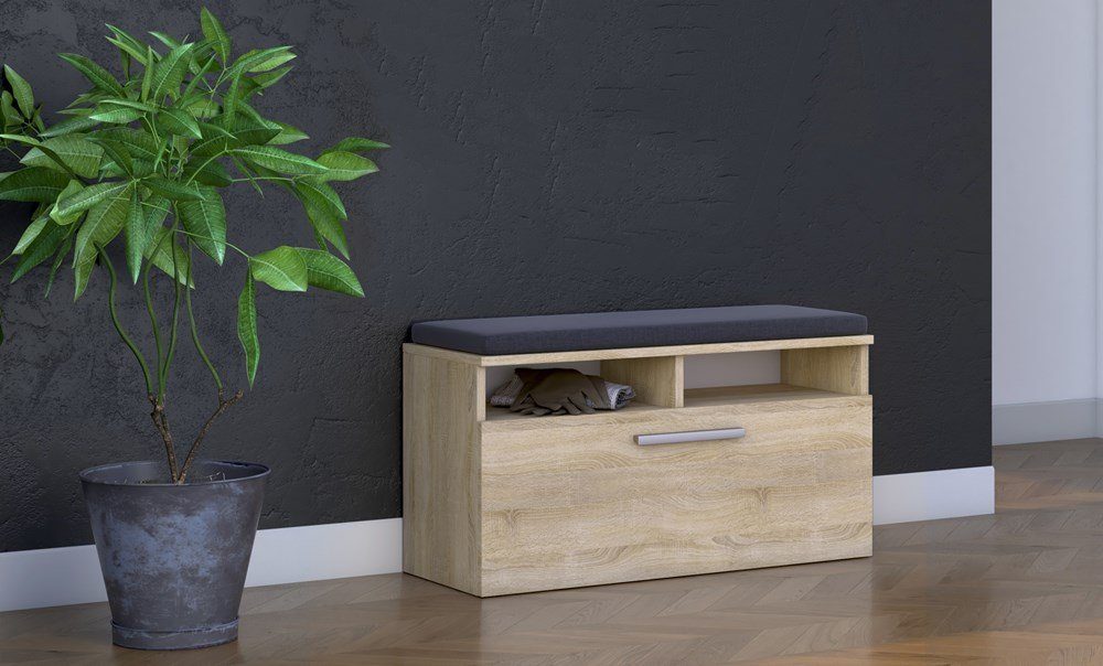 ibonto Schuhbank Schuhkommode Gepolstertert Moderne mit Sitzfläche und Stauraum – Bild 3 von 3