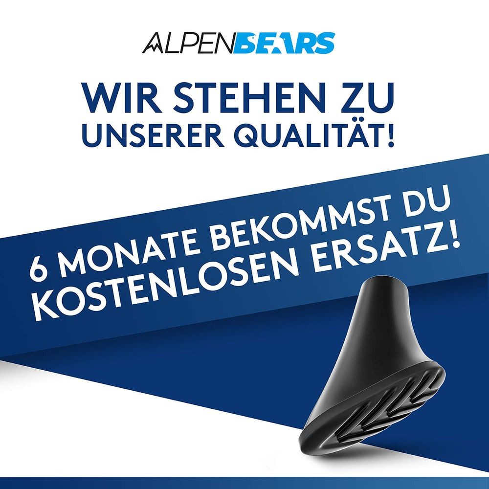 Alpen Bears Wanderstock Gummipuffer Pads für Trekkingstöcke 14 St., Amatopia Wanderstöcke Terrain Sicherheit Halt Gebirge Wandern Kies