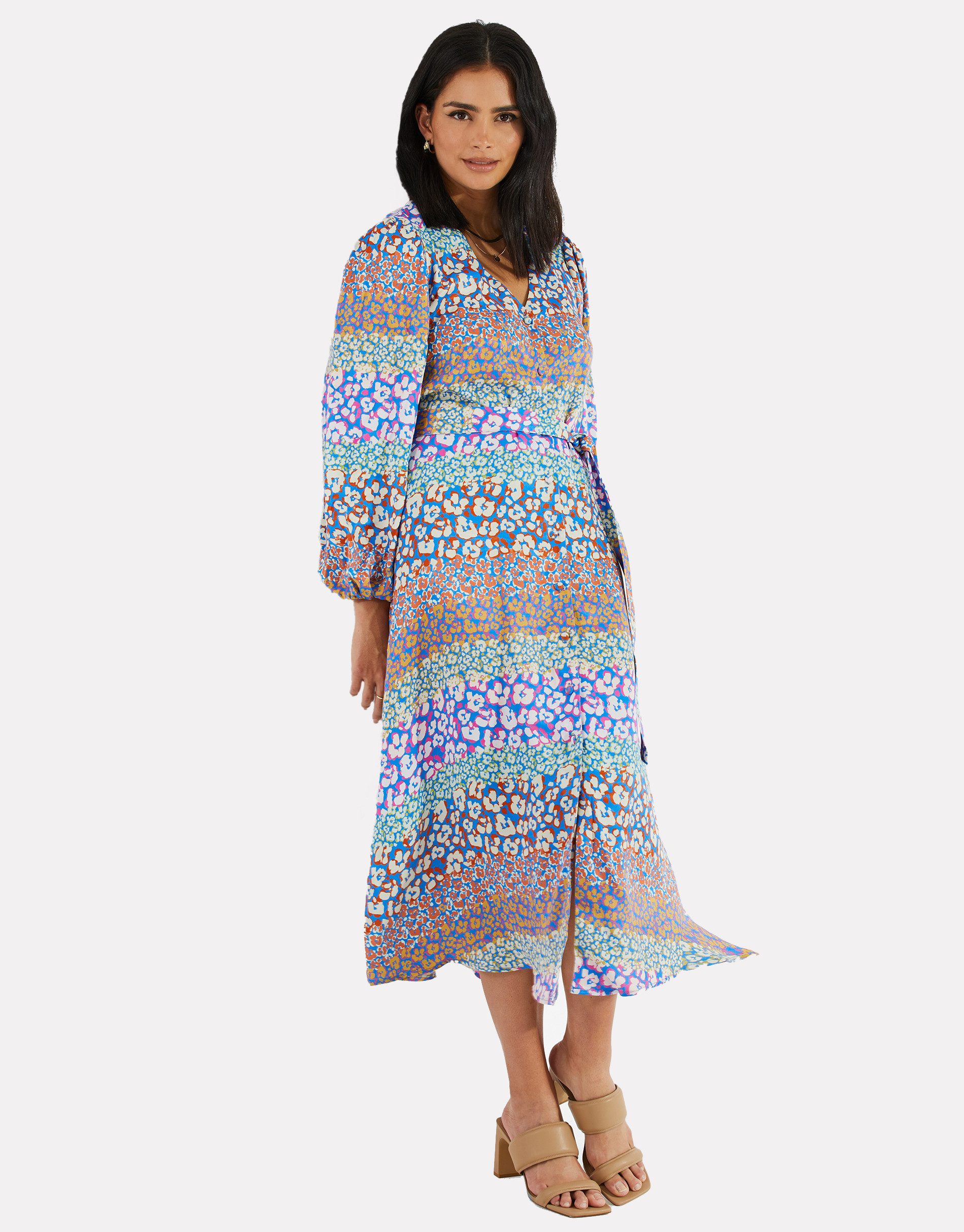 Threadbare Jerseykleid THB Pineapple Satin Midi (1-tlg) in toller Wickeloptik
